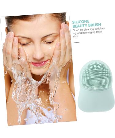 Angoily Silicone Face Brush Face Scrub Brush Face Brush Scrubber Silicone Cleansing Brush Face Scrubbers Face Cleaner Brush Blackheads Deep Pore organ Double Sided Silica Gel 8x6cm Green - Buy Online on GoSupps.com