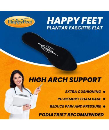 Happy Feet Plantar Fasciitis Flat Feet Orthotic High Arch Support Gel Insoles - Men's/Women's (Size XX 14-16) - Buy Online on GoSupps.com