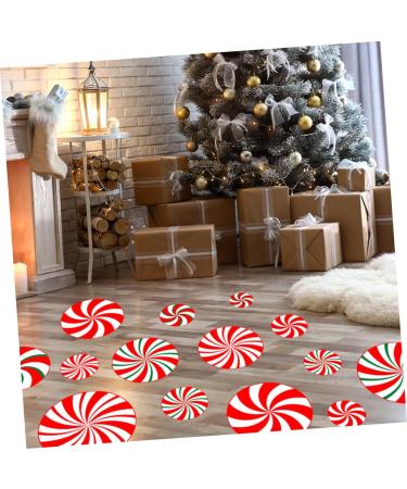 DOITOOL 1 Sheet Candy Wall Sticker Christmas Sticker Red White Peppermint Sticker Decorative Floor Sticker - Buy Online on GoSupps.com