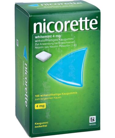 Nicorette 4mg Whitemint Chewing Gum 105 Pieces for Smoking Cessation | Fast International Shipping - Buy Online on GoSupps.com