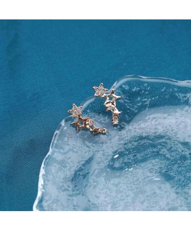 Bohemia Star Climber Earrings - Gold Crystal Festival Jewelry for Women & Girls - Buy Online on GoSupps.com