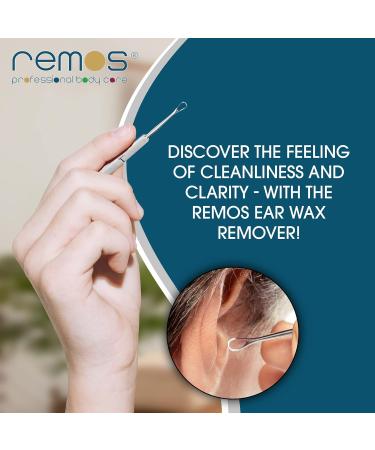 Stainless Steel REMOS Ear Wax Remover - Easy 14cm Satin Ear Wax Removal Tool - Buy Online on GoSupps.com