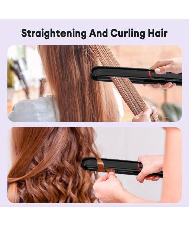 2-in-1 Flat Iron Hair Straightener & Curler - Fast Heat Ceramic Coating LCD Display | Professional Hair Styling Tool (Black) - Ship Internationally - Buy Online on GoSupps.com