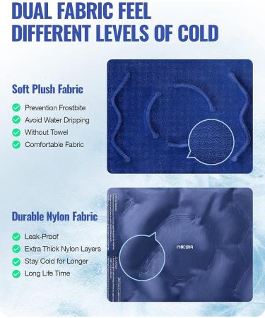 Niksa Gel Ice Pack for Knee Pain Relief - Reusable Cold Compress Therapy for Injuries, Swelling, Bruises - Ideal for Meniscus Tear, ACL, Surgery - Navy - Buy Online on GoSupps.com