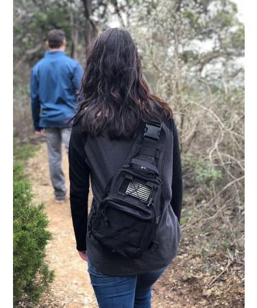 Mullet Dragon Black Tactical Sling Bag for Men - EDC Small Backpack with Molle Pack and Concealed Carry - Versatile One Strap Design for Fishing, Range, and Everyday Use - Buy Online on GoSupps.com