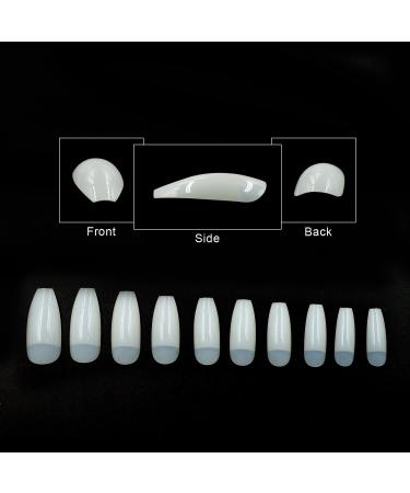 500pcs Ballerina False Nails - Long Coffin Nail Tips Natural Wide Half Cover Includes Box - Perfect for E-Commerce & International Shipping - Buy Online on GoSupps.com