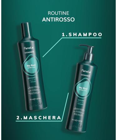 Fanola Wonder No Red Shampoo | Remove Red Tones & Reflections | For Natural or Coloured Brown Chestnut or Auburn Hair 1 l (Pack of 1) - Buy Online on GoSupps.com