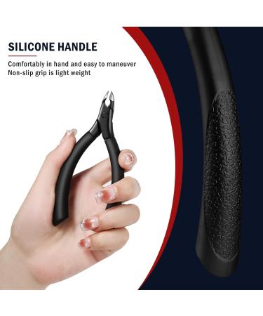 FVION Cuticle Trimmer Professional Cuticle Nippers Rubber Coated Handle Manicure Tools Stainless Steel Cuticle Cutter for Nails (5mm) Dark - Buy Online on GoSupps.com