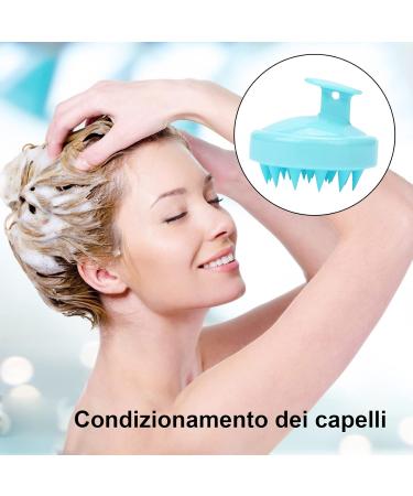 PHAVESAS Scalp Massage Brush | Silicone Shampoo Brush for Improved Blood Circulation - Blue - Buy Online on GoSupps.com