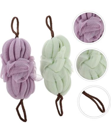 Angoily 2pcs Bath Ball Back Strip - Exfoliating Shower Sponge & Massage Pouf | Elastic Mesh Accessories for Ultimate Relaxation - Buy Online on GoSupps.com