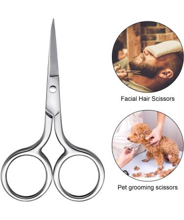 3 Pack Stainless Steel Facial Hair Scissors - Nose, Eyebrows, Moustache, Beard - Straight Tip Small Scissors (Silver) - Buy Online on GoSupps.com