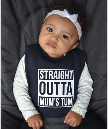 Baby Moo's Funny Baby Bibs Hip Hop - STRAIGHT OUTTA MUM'S TUM | Unisex Twin Baby Gift Set of 2 - Buy Online on GoSupps.com