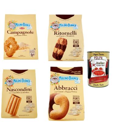 Mulino Bianco Campagnole Ritornelli Abbracci Nascondini Biscuits sabl s avec flour de riz 3 x 700 g 1 x 600 g + Gourmet italien pulp 400 g