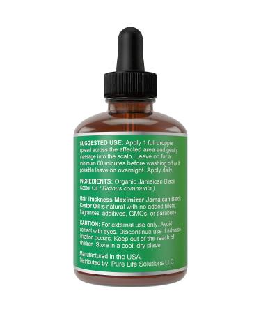 Hair Thickness Maximizer Jamaican Black Castor Oil 1fl Oz - Pure Unrefined Oil for Hair, Eyelashes & Eyebrows - Prevent Hair Loss & Thinning - for Men & Women - Buy Online on GoSupps.com