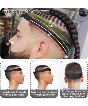Jeffdad Collar Shaving Template & Hair Trimming Guide Adjustable Curved Silicone Straps for Men's DIY Home Haircuts - Soft & Portable - Black - Buy Online on GoSupps.com