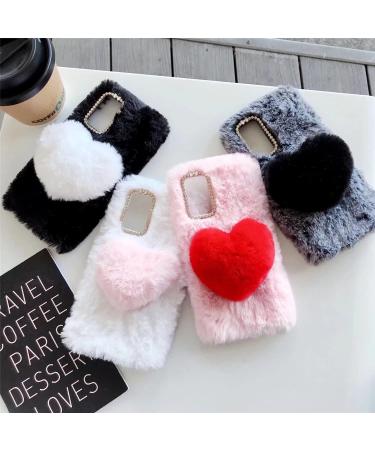 Miago Pl sch 3D Case for Samsung Galaxy S23 Ultra | Fluffy Heart Silicone Cover | Rose Red Protective Faux Fur Case for Girls - Buy Online on GoSupps.com