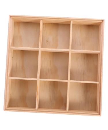 BUGUUYO Dry Fruit Case Storage Box Food Tray Fruit Wood Tray Delicate Wood Case Food Serving Case Compartment Wooden Box 27.80X27.80X6.00CM As Shown