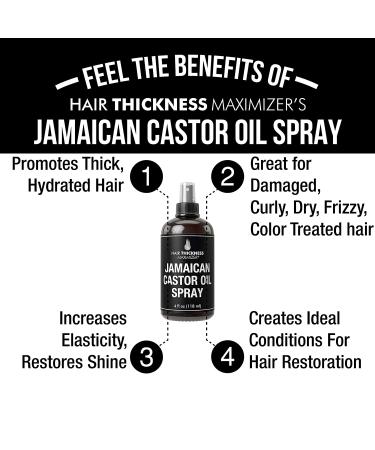 Organic Jamaican Black Castor Oil Spray for Hair Growth - Pure & Unrefined Extra Dark Tropical Oils for Thicker Hair, Eyelashes, and Eyebrows - Prevent Hair Loss & Thinning - Men & Women - Cold Pressed - Buy Online on GoSupps.com