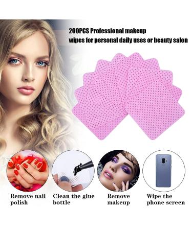 200PCS Pink Nail Wipes Removal Tool - Lint Free Non-Woven Fabric Pads for Eyelash Extensions and Nail Polish Remover - Buy Online on GoSupps.com