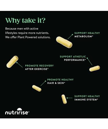 NutriRise Men's Plant-Powered Multivitamin & Mineral Supplement - 60 Count - Buy Online on GoSupps.com