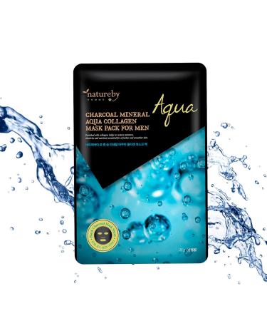 Charcoal Mineral Mask Pack for Men - Aqua Collagen | 10 Count - Revitalize & Detoxify Skin - Buy Online on GoSupps.com