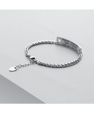 Custom Medical Alert Bracelets for Women | Personalized Emergency ID Jewelry | Medical ID Bracelets 6.0-9.0 Inches Silver with White Symbol - Buy Online on GoSupps.com