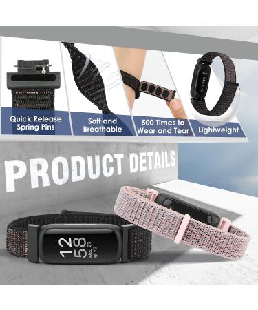 Fitbit Inspire Nylon Sport Loop Bands Set - Dark Black/Navy Green/Iron Grey/Official Black/New Midnight Blue - Soft Breathable Replacement Straps for Women Men Kids - Buy Online on GoSupps.com