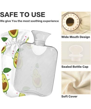 Naanle Herz Avocado 1L Transparent Hot Water Bottle - Bed & Hand Heater for Pain Relief | Heat & Cold Therapy - Buy Online on GoSupps.com