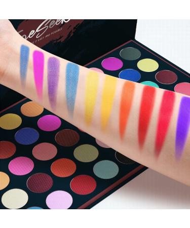 EYESEEK Colorful Eyeshadow Palette Set + Brush | 45 Bright Matte Shades | High Pigmented, Waterproof | Halloween Makeup Gift - Buy Online on GoSupps.com