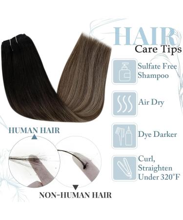 Runature Clip-In Real Hair Extensions Balayage 50cm - 120g Seamless 20 Inch #1B/6/27 - Natural Black to Brown/Blonde for Effortless Volume - Buy Online on GoSupps.com