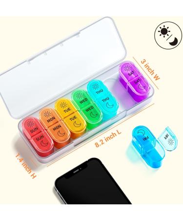 7 Days AM PM Pill Organizer - BPA-Free 2 Times a Day Large Weekly Pills Case for Vitamins and Medicine - Buy Online on GoSupps.com