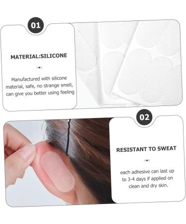 Exceart 60st Elfen-Ear Stickers for Large Ears | Cosmetic Ear Straps for Women | Correction & Support for Small Faces | White 3.8x1.7cm - Buy Online on GoSupps.com