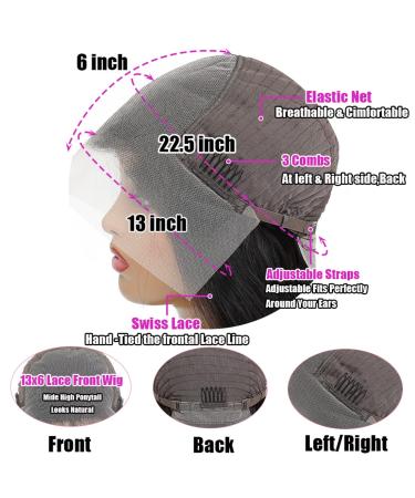 20 Inch HD Body Wave Lace Front Wig - 150% Density Brazilian Virgin Human Hair - Transparent Frontal - Pre Plucked with Baby Hair - Natural Color - Glueless for Women - Buy Online on GoSupps.com