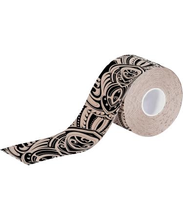 Tmax Waterproof Kinesiology Tape | 4-Way Stretch Physio Tape for Injury Support & Pain Relief (5m x 5cm) - Beige - Buy Online on GoSupps.com
