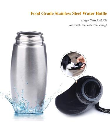 Vivaglory 750ml Stainless Steel Dog Drinking Bottle & Neoprene Carrier - Perfect for Travel & Hiking - Buy Online on GoSupps.com
