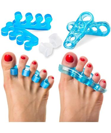 Sixora Premium Gel Toe Separators for Overlapping Toes, Toe Straighteners & Spacers, Hammer Toe & Bunion Corrector/Correct Your Toes Naturally!
