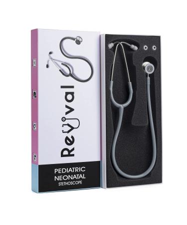 Revival Pediatric Neonatal Stainless Steel Dual Head Stethoscope - Infant Care Pediatricians & Nurses - Latex Free Tunable Diaphragm (Grey - Buy Online on GoSupps.com