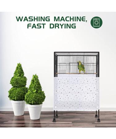 Shappy Universal Bird Cage Cover Skirt - White Nylon Mesh Net Guard for Parrots - 80 Inch & 118 Inch Options Available - Buy Online on GoSupps.com