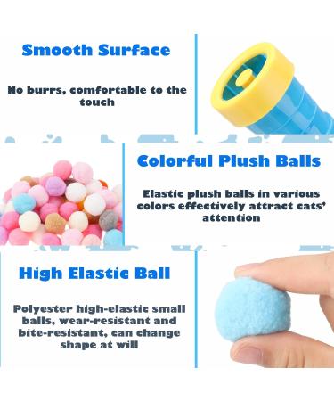 Xialvyu 2 Pack Interactive Cat Toy Plush Ball Shooting Gun for Cats Cat Ball Toy with 100 Pcs Plush Balls Silent Cat Toys Interactive for Indoor Cats Kittens Training Chasing - Buy Online on GoSupps.com