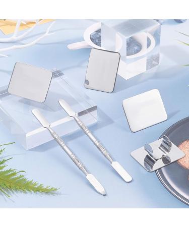 Olycraft 6-Piece Stainless Steel Makeup Palette Set for Nail Art - Mini Ring Manicure Pallet with Spatula Tools - 4.3x3.3cm for DIY Design - Buy Online on GoSupps.com