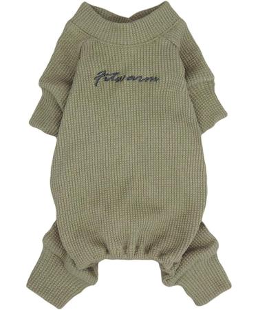 Fitwarm 100% Cotton Lightweight V-Neck Pet Jumpsuit - Cream Sage Green (Large) - Buy Online on GoSupps.com