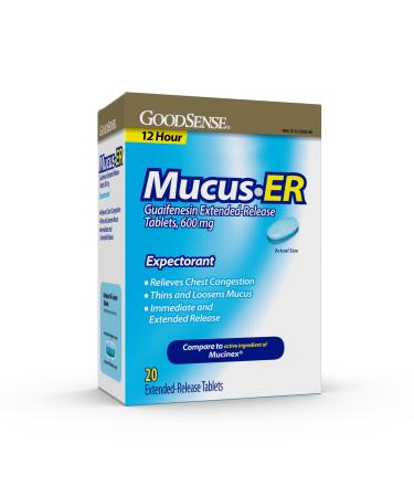 Mucus and Chest Congestion Relief Guaifenesin Extended-Release Tablets 600 mg 12 Hour Expectorant