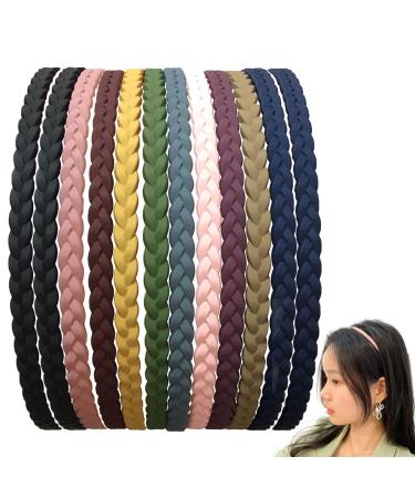 Ghedshgf 12 pieces girl hair band plastic girl silicone headband slide -resistant headband for women Miss hair band plastic slide head for women elastic toothed headband