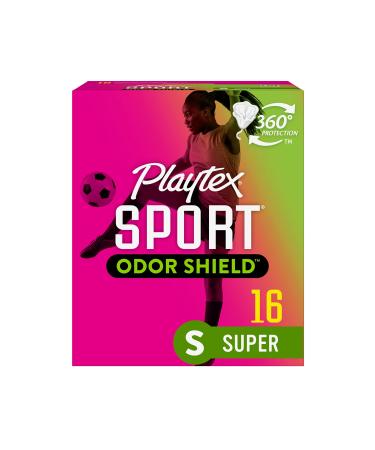 Playtex Sport Odor Shield Tampons Super Absorbency Unscented - 16ct