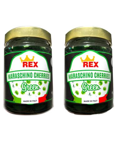 Rex Green Maraschino Cherries, 14.1 oz (Pack of 2)