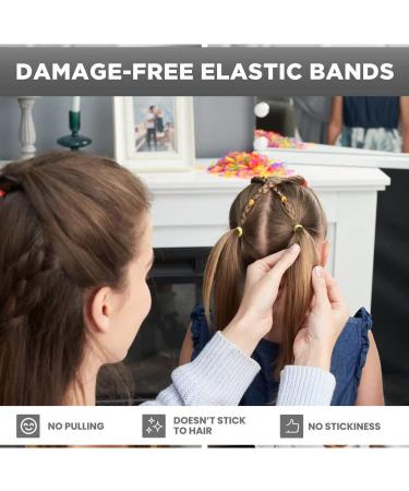 500x Clear Mini Hair Elastic Bands - Small Transparent Hair Ties for Braiding - 22mm x 2mm - Buy Online on GoSupps.com