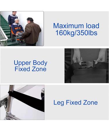 Yclty Collapsible Lightweight Ambulance Stair Chair - Portable Foldable EMS Medical Lift for Seniors - Aluminum Design with Soft Orange Back - Buy Online on GoSupps.com