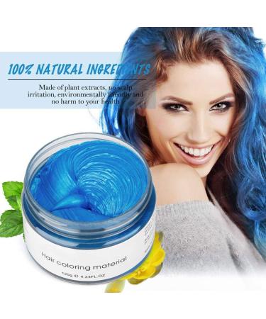 MOFAJANG Blue Hair Coloring Dye Wax 4.23 oz - Temporary Hairstyle Cream for Men and Women - Perfect for Party Cosplay - Buy Online on GoSupps.com