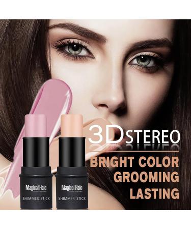 Sumeitang 4 Pcs Waterproof Highlighter, Shimmer Illuminator, and Blush Stick Set - Cruelty-Free Face Contour Cosmetics for Effortless Blending and Colorful Glow - Buy Online on GoSupps.com