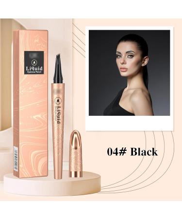 3D Waterproof Microblading Eyebrow Pen Natural Brows Eyebrow Pencil with 4 Fork Tip Magical Liquid Eyebrow for Makeup Beginners (Black) - Buy Online on GoSupps.com